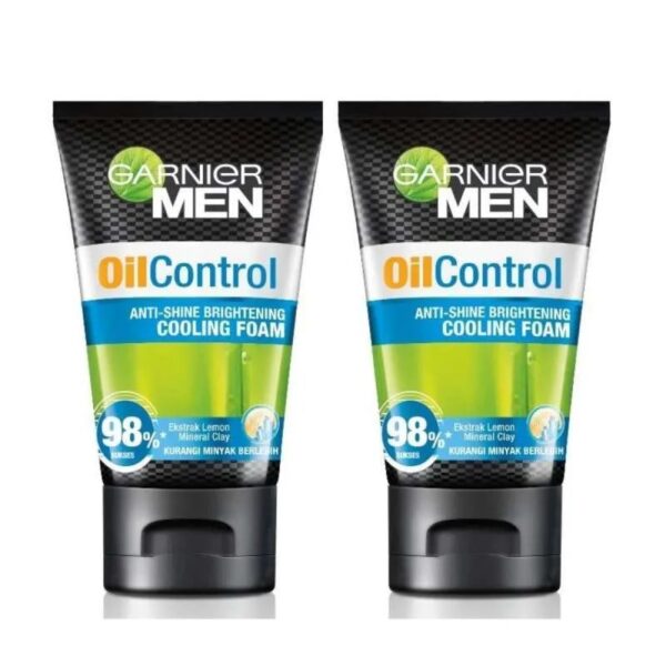 Garnier Men Turbolight Oil Control Cooling Facial Foam Skin Care [Twin Pack/ 100 mL]